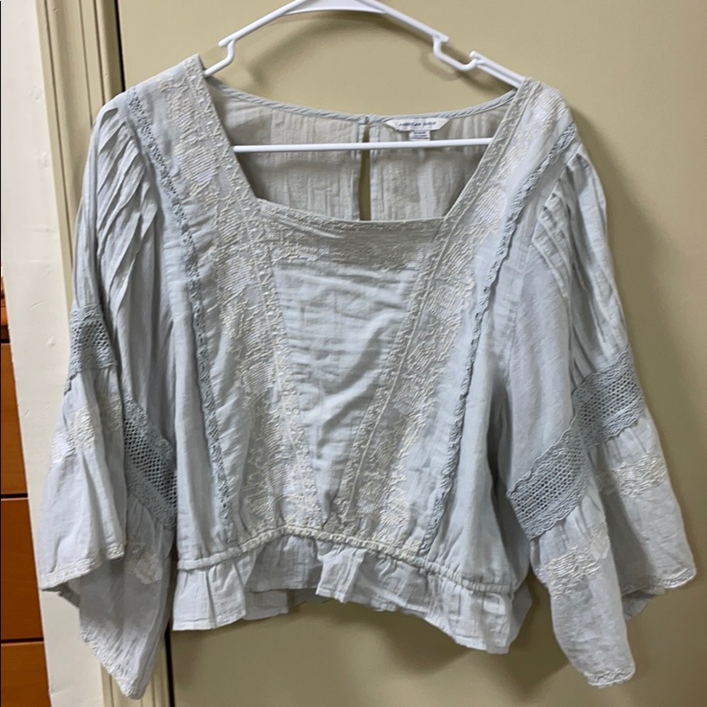 Teal cropped long sleeve